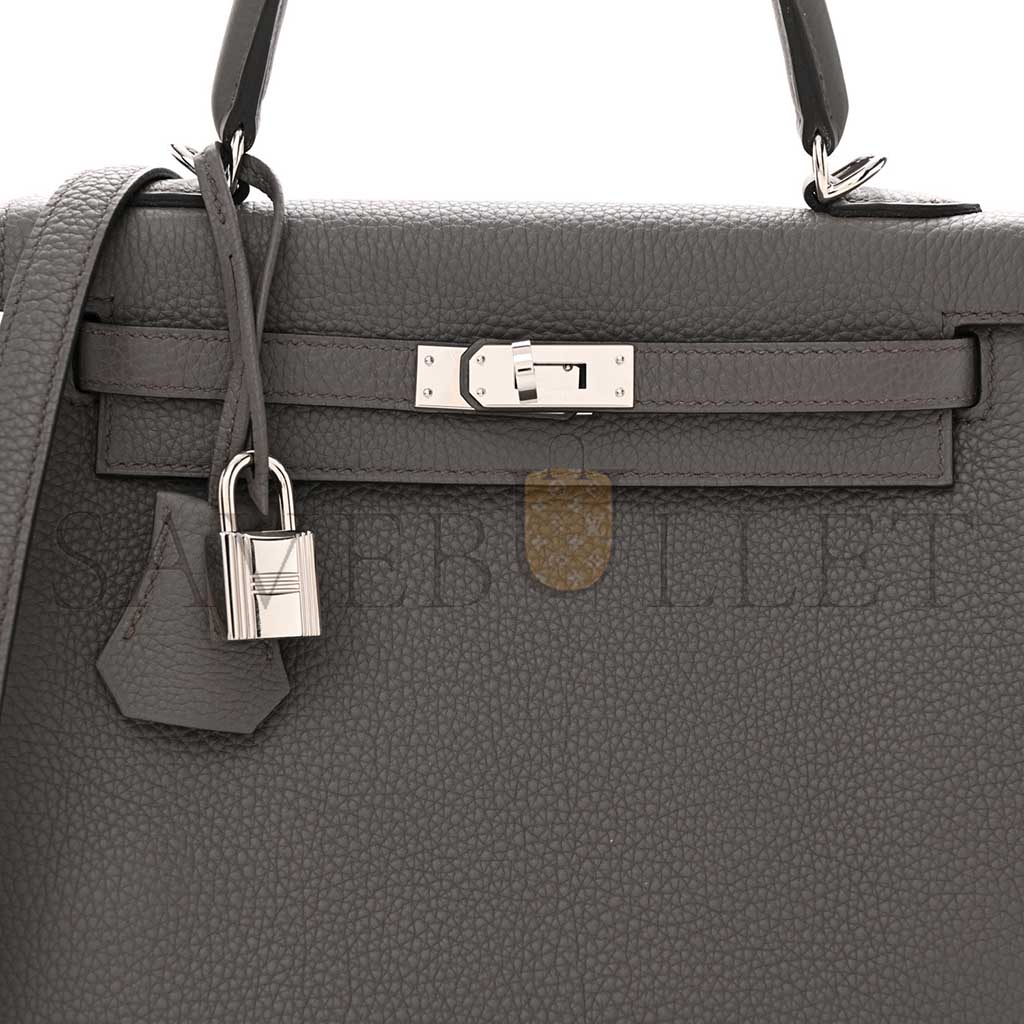 H**mes master togo kelly 25 retourne etain (25*17*7cm)